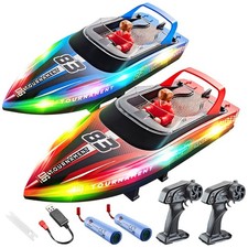 Remote Control Boat, 2 Packs 10 inch Fast Speed RC Boat 15 KPH for Pools  Sa...