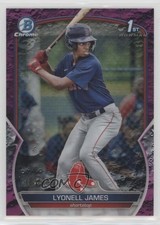 2023 Bowman Chrome Prospects Fuchsia Lunar Crater Refractor Lyonell James uk2