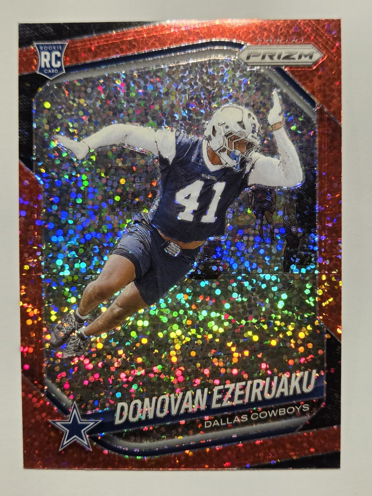 Panini 2025 Prizm Red Sparkle Rookie Donovan Ezeiruaku Cowboys #314