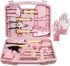 Garden Tool Set 12-Piece Rust-Proof Steel With Floral Print Heavy-Duty Trowel