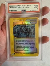 2003 Pokemon Undersea Ruins Trainer Reverse Holo Aquapolis 138/147 - PSA 9 Mint! on eBay