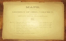 GEOLOGY OHIO GEOLOGICAL SURVEY 1884 MAP PACKET 8 MAPS ALL VG TO FINE Rare!