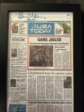 Tom Wilson Back To Future 2 Signed USA Today Newspaper Beckett PSA Framed!!