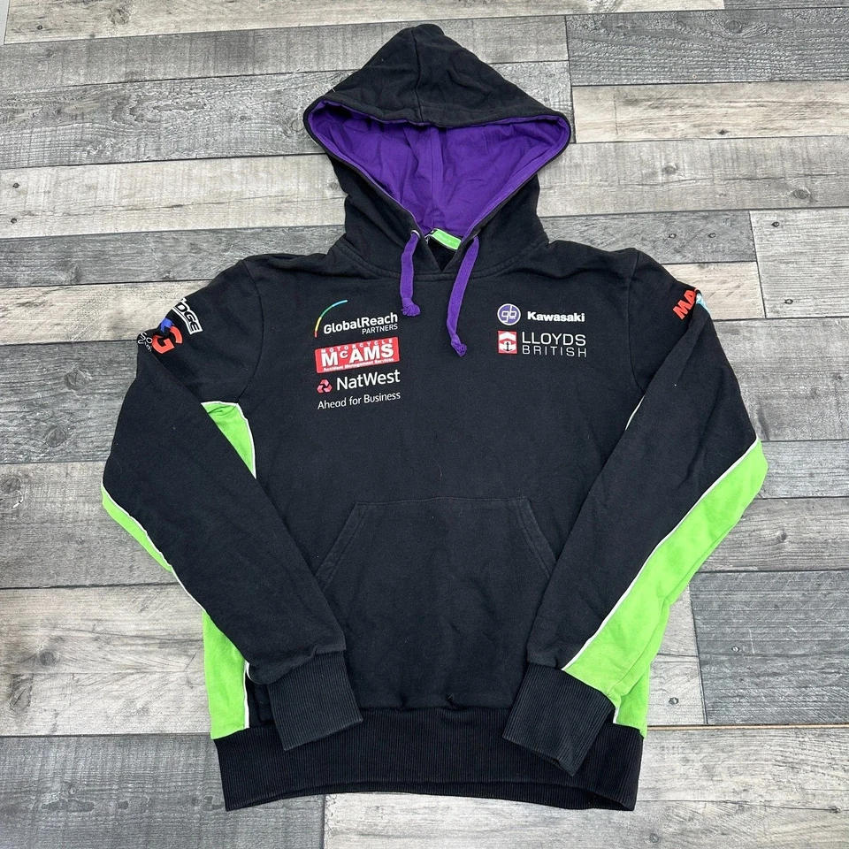 Kawasaki Hoodie Lloyds British Motorrad Pullover Y2K Sweatshirt Herren Medium - Bild 3 von 4