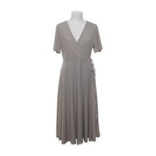 H&M, Wickelkleid, Größe: M, Weiß/Schwarz, Elasthan/Polyester, Damen #JXr