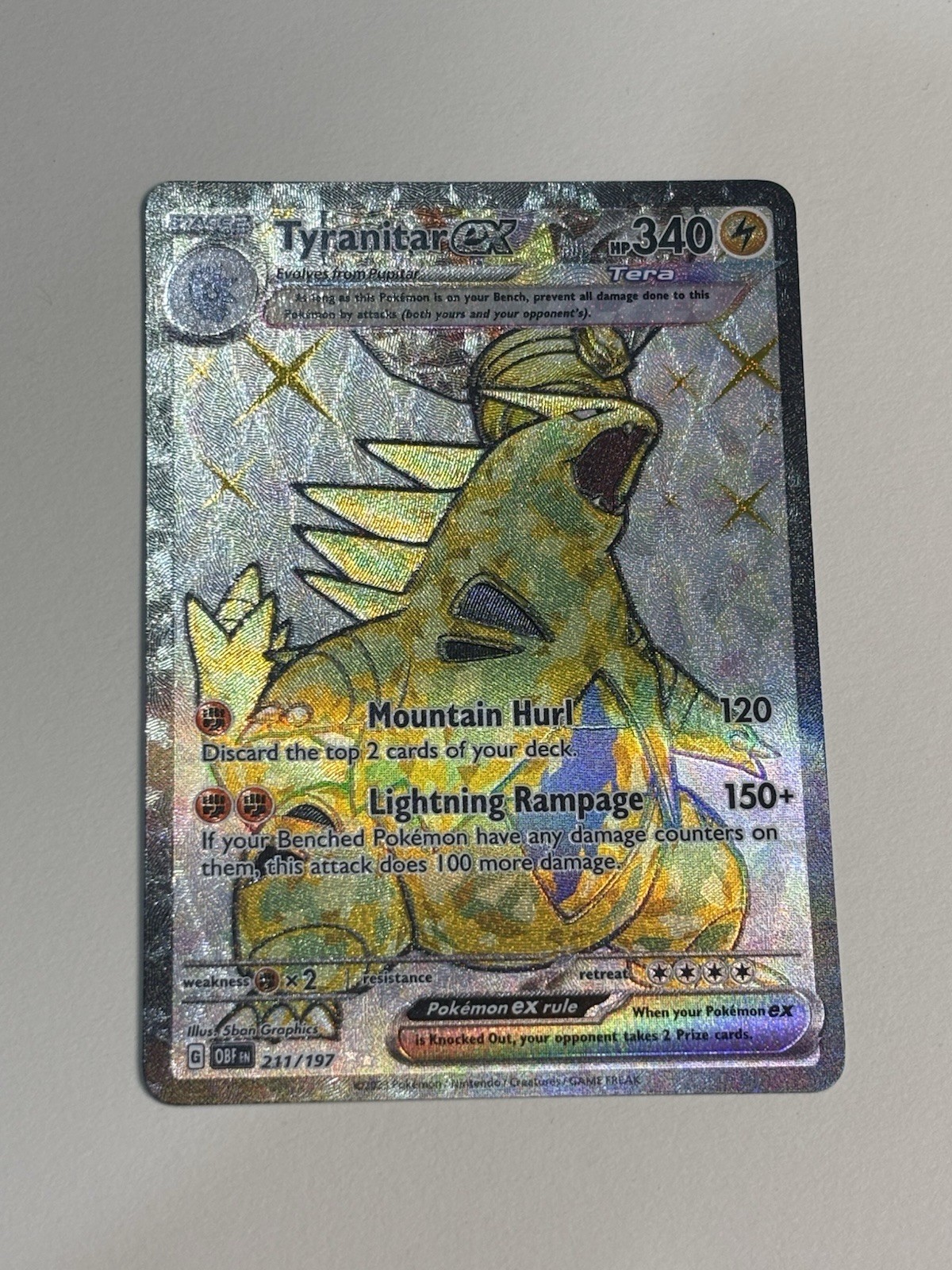 Tyranitar ex 211/197 SV03: Obsidian Flames Holo NEAR MINT