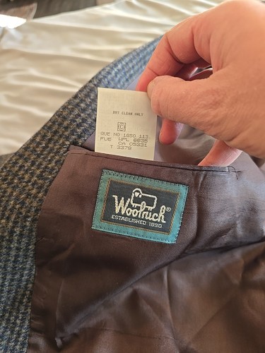 Woolrich Blazer Men's Size L Herringbone Gray/blue/brown Wool Button Vintage USA - Picture 20 of 20