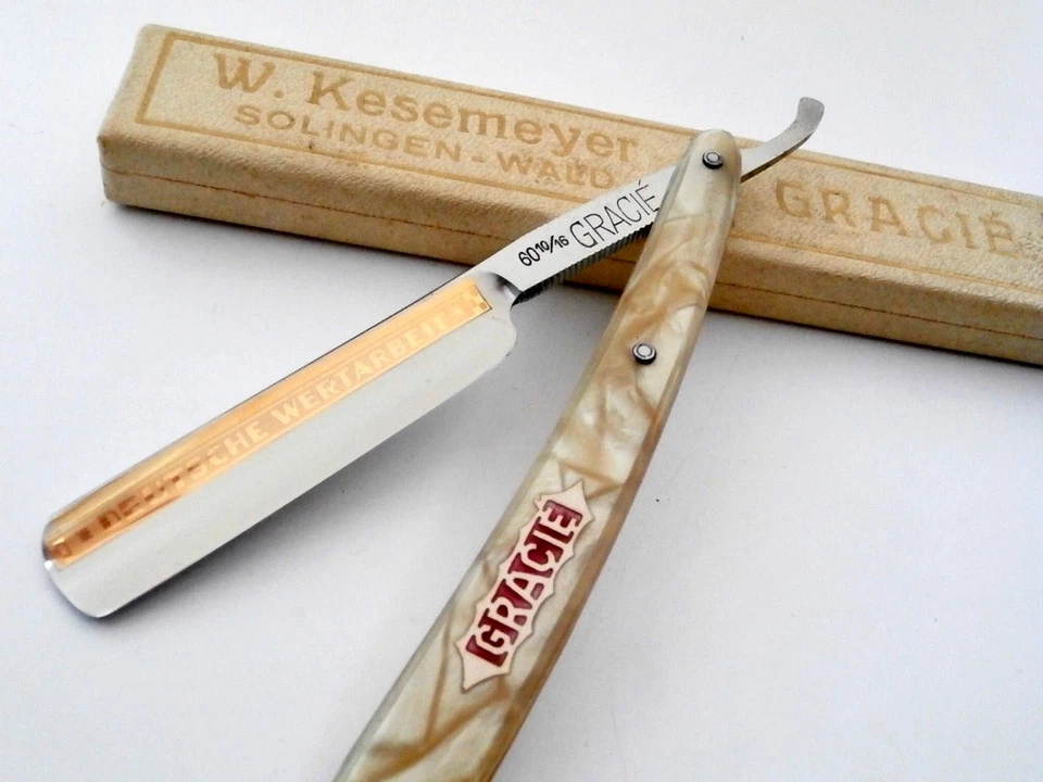 Gracie rasoio SOLINGEN 4/8" LAVORO DI VALORE TEDESCO Grah & Co Straight Razor! - Immagine 3 di 4