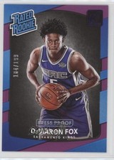 2017 Panini Donruss Rated Rookies Press Proof Purple /199 De'Aaron Fox #196 1s6