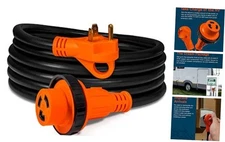 True Mods 15 ft 125V 30 Amp RV Shore Power Extension Cord 15 Feet 30A - L5-30R