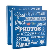 ARPAN Photo Albums Holds 500 Photos slip in case 3 Ring Binder Pack 2 (Blue)