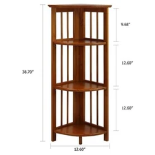 Bookcase Corner Shelf Cabinet Folding Knick Knack Office Plant Storage Furniture