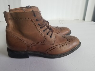 Stafford Mens Boots Size 9 M Wingtip Ankle Brown Leather  display picture 3