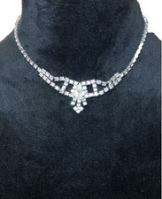 Vtg Rhinestone Necklace Regal Victorian Style -Crystals Sparkle Beautiful Colors