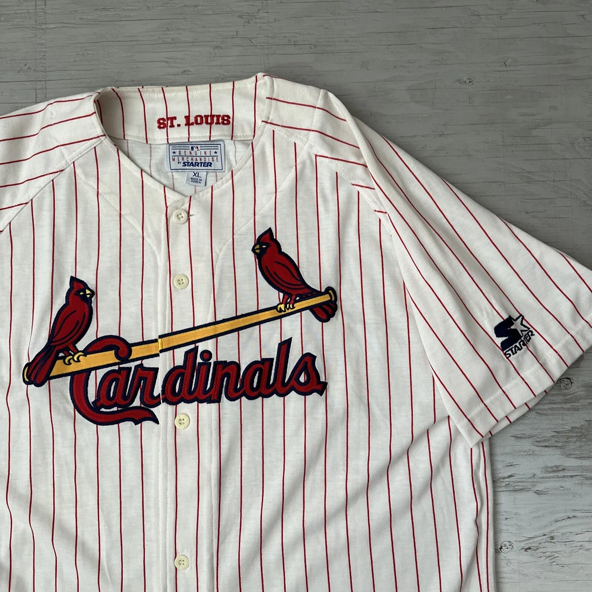 Vintage MLB Starter St Louis Cardinals Starter Pinstripe Baseball Jersey  Size XL