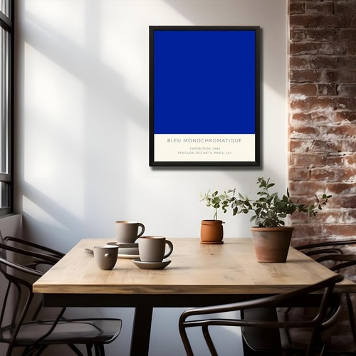 Monochromatic Blue Art Print, Paris Exhibition Poster, No Frame - Picture 3 of 4