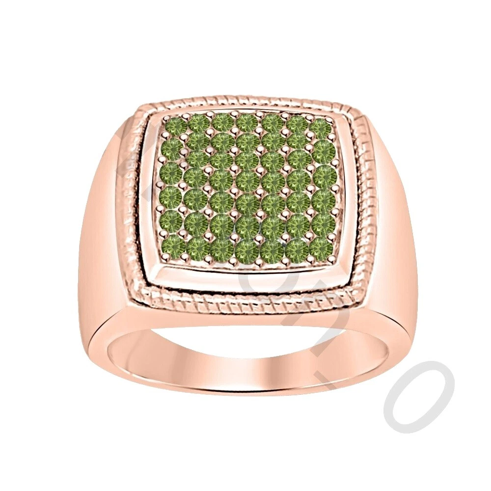 Tourmaline Band Sterling Silver Rings for Men