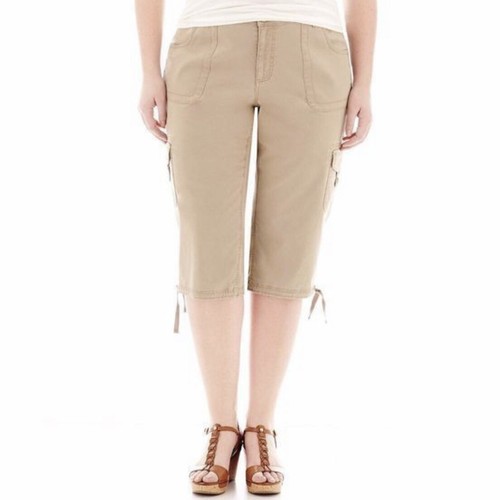 NEW! ST. JOHN'S BAY Mid-Rise Stretch Capri Pants Plus Size 20 W Biscotti  Beige | eBay