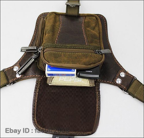 Vintage Women's Men's Canvas Bumbag Satchel Shoulder Fanny Pack Belt Waist Bags - Picture 7 of 14