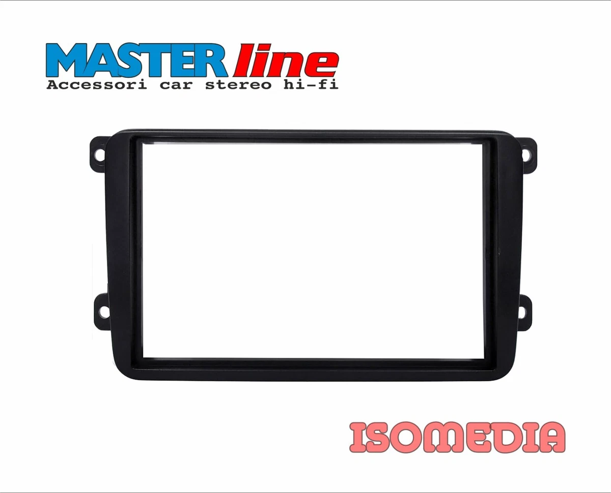 Mascherina Autoradio 2 DIN Per Volkswagen E Skoda – MS339, Adattatore Stereo Nero Compatibile Con Passat, Golf, Polo, Fabia, Yeti (2010+)
