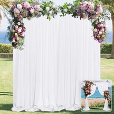 White Backdrop Curtain for Wedding Decor Holiday Party - White Wedding Backdr...