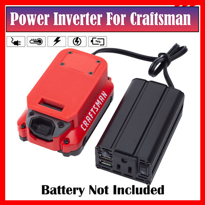 For Craftsman 20V Li-ion Battery To 110V AC Power Inverter w/AC