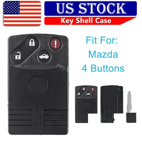 Reemplazo para Mazda RX8 2004-2010 Mando a distancia Carcasa Carcasa Llavero 4 Botones - Imagen 1 de 10