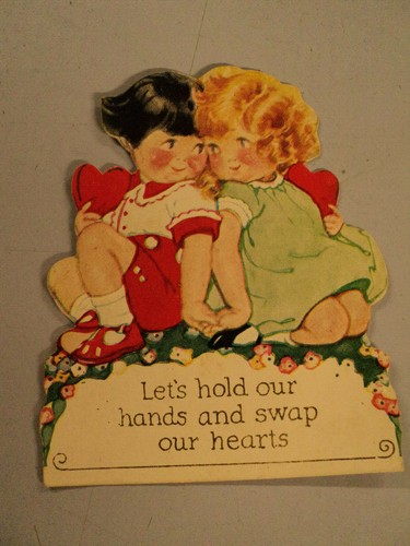 5 Vintage Papier Valentinstag Karten - Bild 4 von 12