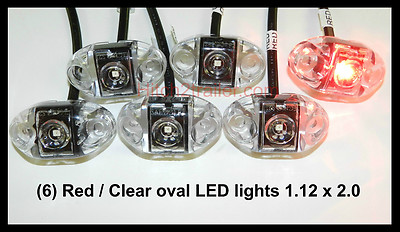(6) USA - TecNiq RED /Clear LED Clearance Marker Light Camper /Trailer Truck