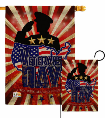 Honoring Veterans Day Burlap Garden Flag Armed Forces Veteran Gift Yard Banner