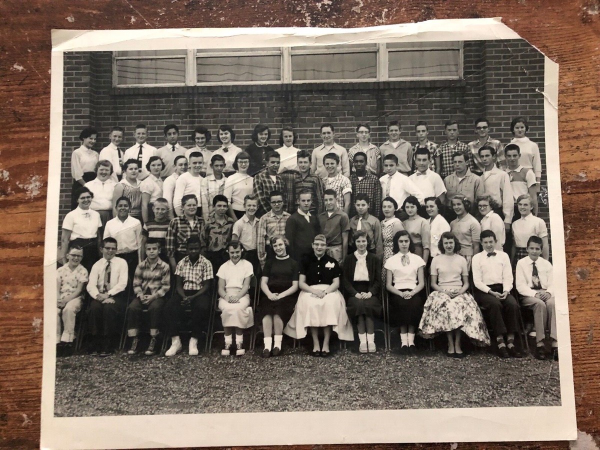 Vintage MARLBORO HIGH SCHOOL Photo 1957 Freshman Class Oh AFRICAN