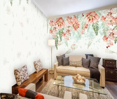 3D Red Blossom Branch ZHUA2399 Wallpaper Wall Murals Removable Self-adhesive Ann