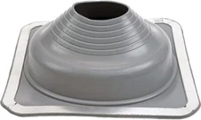 #6 (5" to 9") Square Gray EPDM Flexible Pipe Flashing, Roof Jack Pipe Boot Flash