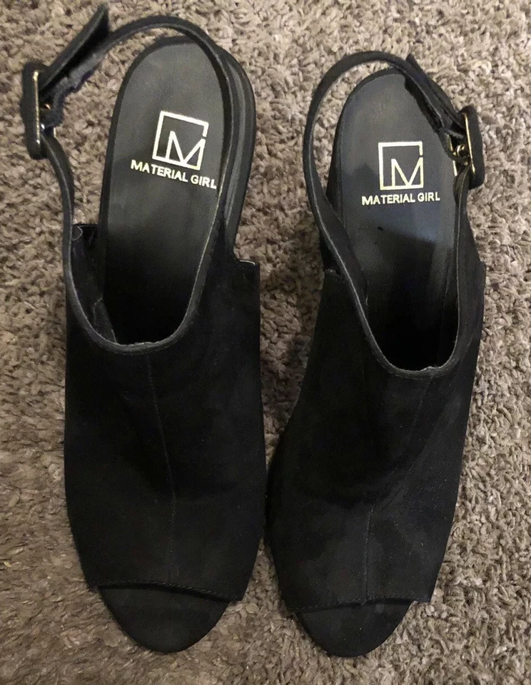 Material Niña Mujer Brittni Peep Toe Informal Correa al Tobillo Terciopelo Sandalia Talla “10” Foto 2 de 4