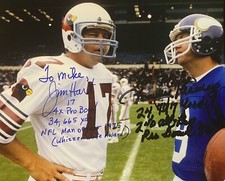 Jim HART & Tommy KRAMER Signed 8x10 Photo! W/inscriptions! W/To Mike”W/COA