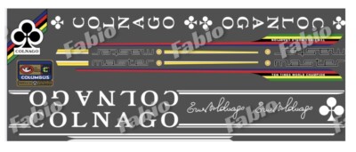 COLNAGO MASTER GILCO  FRAME DECAL SET WHITE / BLACK CONTOUR
