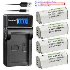 Kastar Battery LCD Charger for Canon NB-9L CB-2LB  Canon Powershot ELPH 520 HS