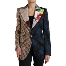 DOLCE & GABBANA Jacket Multicolor Floral Patchwork Jacquard IT40/US6/S 5180usd