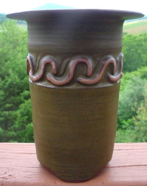 Hand Made Arts & Crafts Period Art Pottery Vase Marked USA 296
