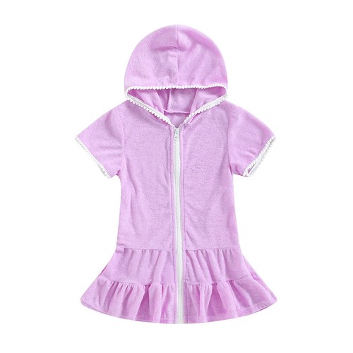 Girls Swim Cover Up Kids Swimsuit Coverup Bathing Suit Hooded Bathrobe Absorbent - Picture 11 of 12