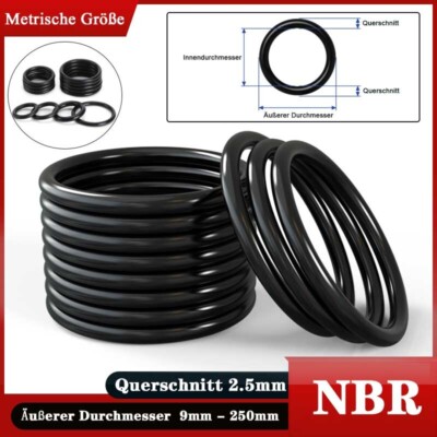 O-Ring Oring 4 - 245mm Schnurstärke 2,5 mm NBR 70 ShoreA Ring Dichtung Dichtring