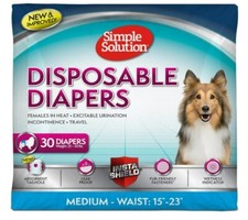 Disposable Dog Diapers for Female Dogs, True Fit, Absorbent 15-23 nch, 30 Ct Med