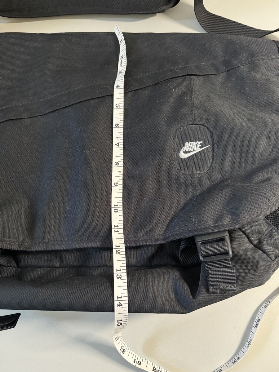 Vintage Nike Black Messenger Travel Shoulder Bag Cordura