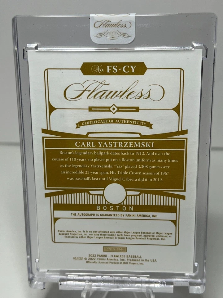 Panini Flawless Flawless Signatures 2022 #31 Carl Yastrzemski/25 Foto 3 de 3