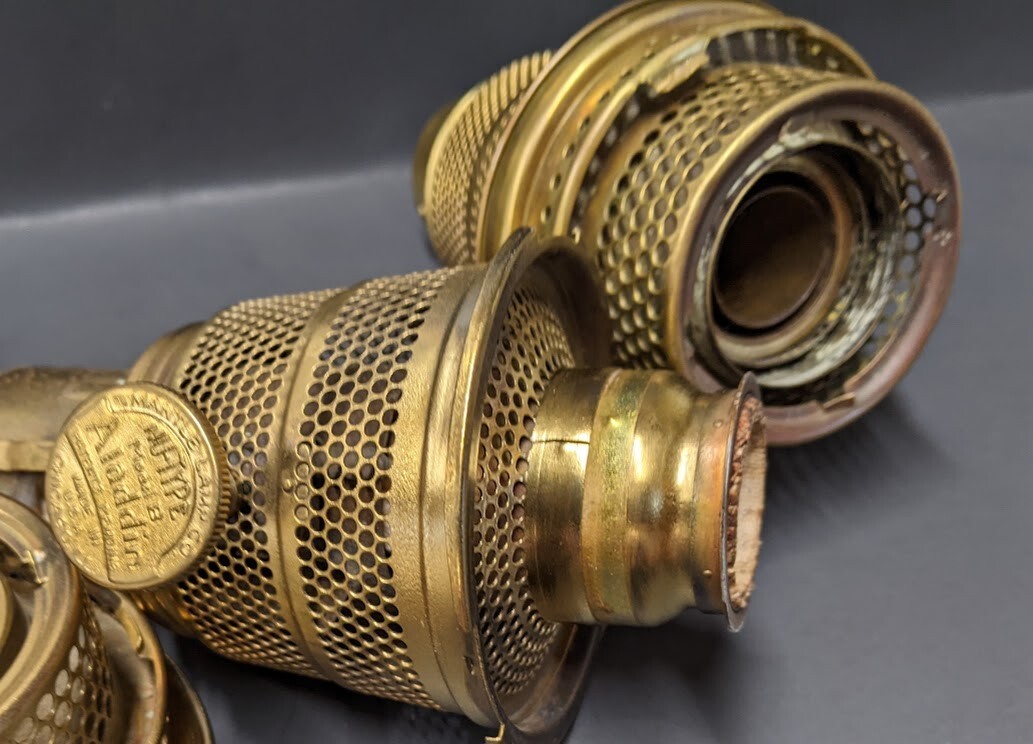 2 GENUINE ALADDIN BRASS MODEL B CHICAGO OIL LAMP BURNER eBay