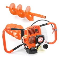 52cc Gas Power Post Hole Digger Dirt Soil Drill Machine with 6" 10" Auger Bits