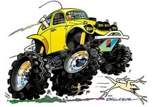 Baja Bug Cartoonees Tshirt #4119 Dave Deal Dune Buggy Off Road