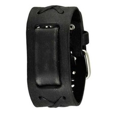 Faded Black X Leather Cuff Watch Band 20mm FXB-KK
