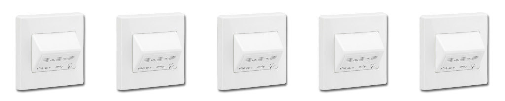 5 x Greenbrook HS1 Dual Voltage Shaver Sockets (fits single gang box)
