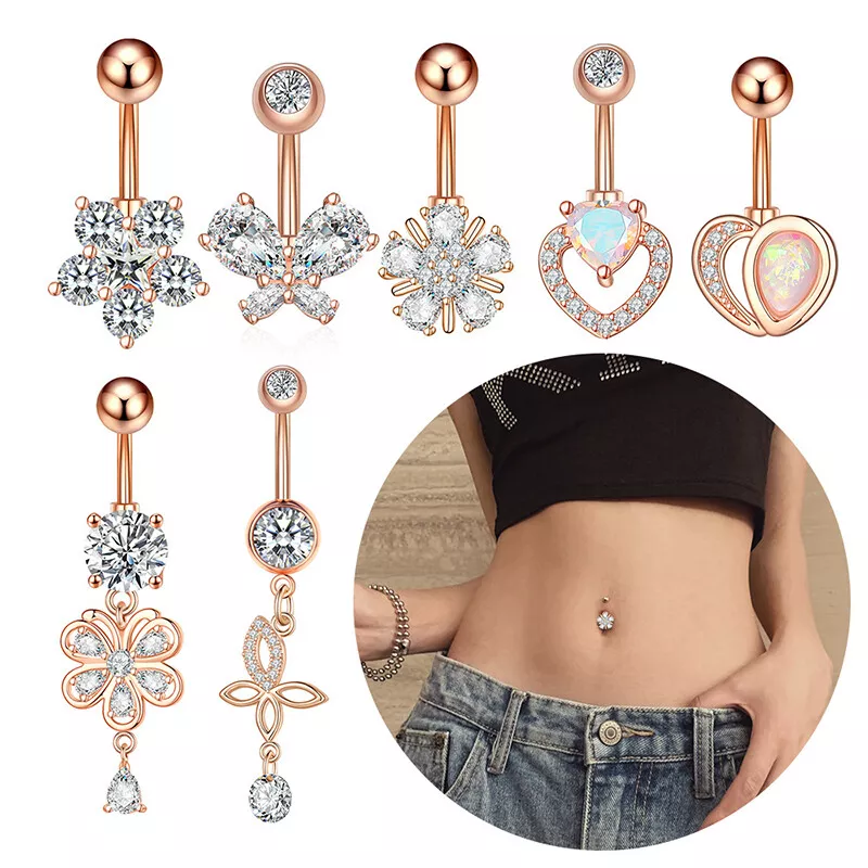 Fashion Daisy Flower Dangle Belly Button Rings Body Piercing Navel B~WR |  eBay